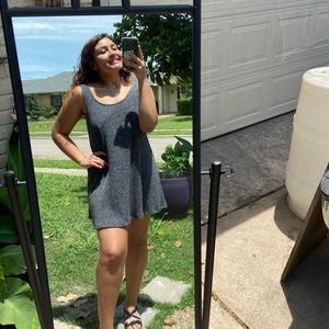 Black white knitted mini dress 🦓